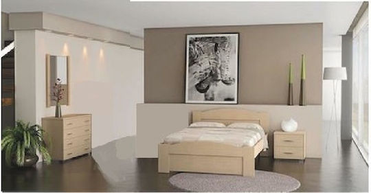 Bedroom Furniture Set Wave Oak 140x200cm 4pcs
