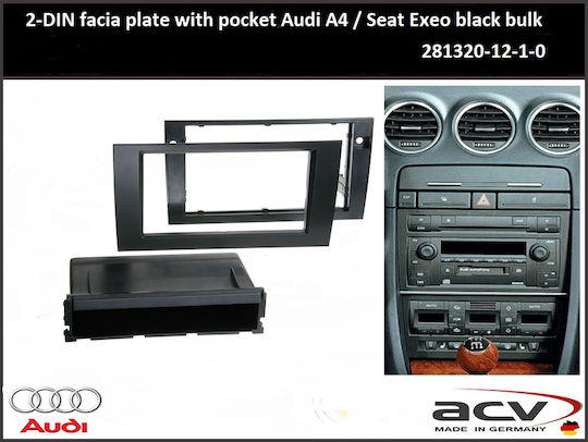 ACV DIN Fascia Panels 2 Din for Audi A4 Mercedes-Benz R Scania R Seat Exeo 2002-2008