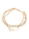 Urban Classics Gold Plated Chain Anklet Cancer Stainless Steel Black 22cm