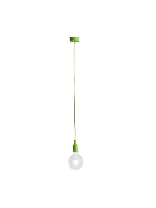 Fan Europe Silicon Pendel Κρεμαστό Φωτιστικό Μονόφωτο με Ντουί E27 σε Πράσινο Χρώμα
