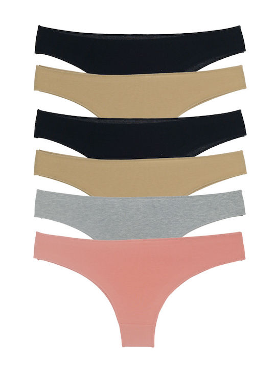 Bonito Βαμβακερά Γυναικεία Brazil MultiPack Black/Grey/Beige/Pink