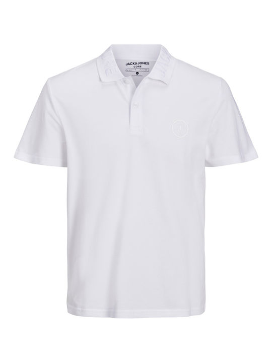 Jack & Jones Ανδρικό T-shirt Polo Λευκό