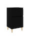 Wooden Bedside Table Black 40x35x70cm