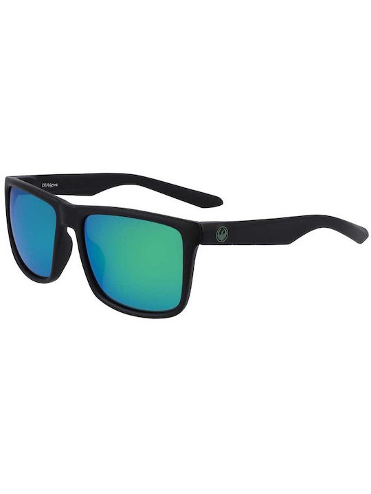 Dragon Alliance Meridien Men's Sunglasses with Matte Black Green Ion Plastic Frame and Green Polarized Mirror Lens 40456-008