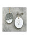 Sgraffito Hanging Ornament Little Gift Porcelain White 5.5x7cm