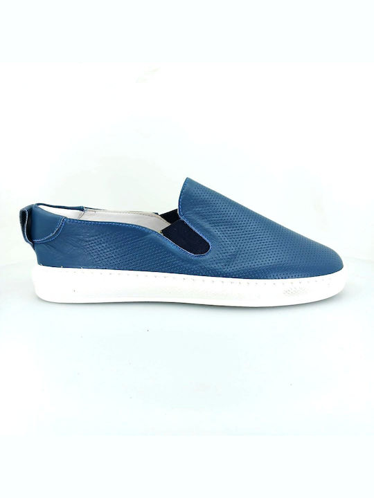 Anatomische Damen Slip-Ons Leder Blau
