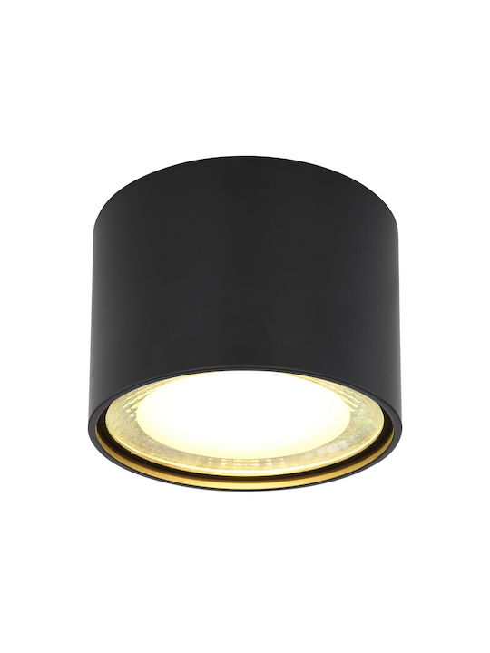 Globo Lighting Μεταλλική Πλαφονιέρα Οροφής με Ενσωματωμένο LED σε Μαύρο χρώμα