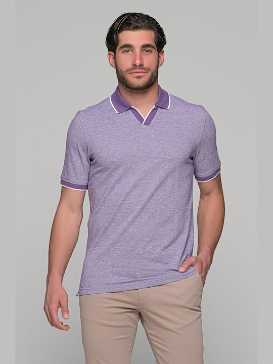 BUGATTI short sleeve men's polo shirt - 815035108810 Purple