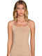 Mit Spaghetti-Träger Beige Damen T-Shirt