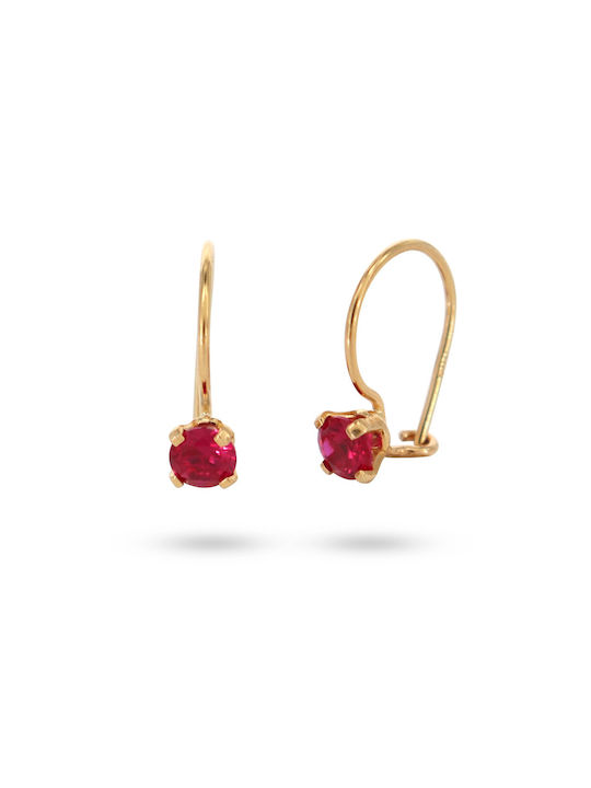 VITOPOULOS Ohrringe 14K Gold mit Fuchsia-Steinen