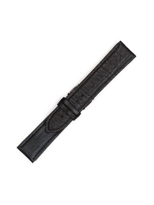 Leather Strap 22mm Black Embossed