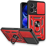 Bodycell Armor Slide Plastic Back Cover Durable Red (Redmi Note 12 Pro 5G)
