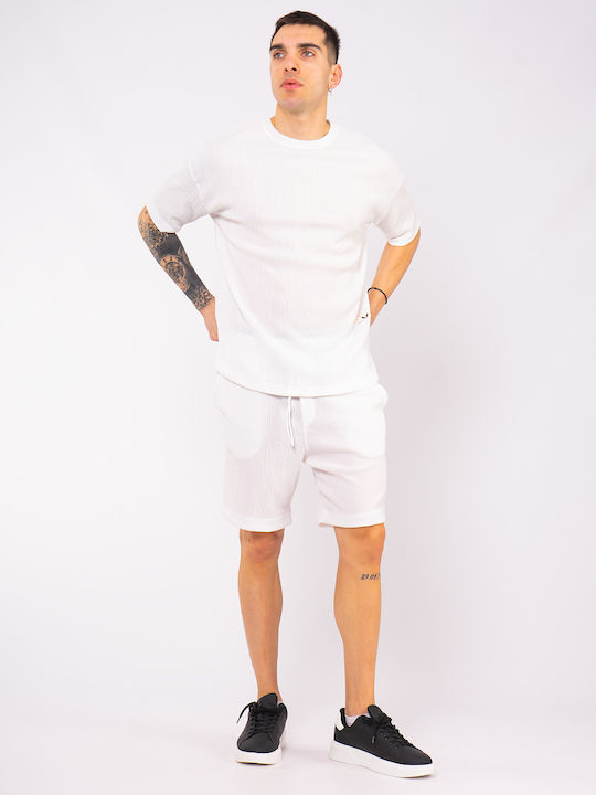Men's shorts with weave pattern | M112 Breeze - White