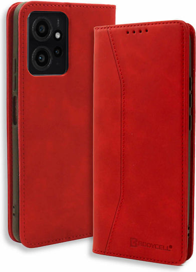 Bodycell PU Leather Портмоне Изкуствена кожа Червен (Redmi Note 12 4G)