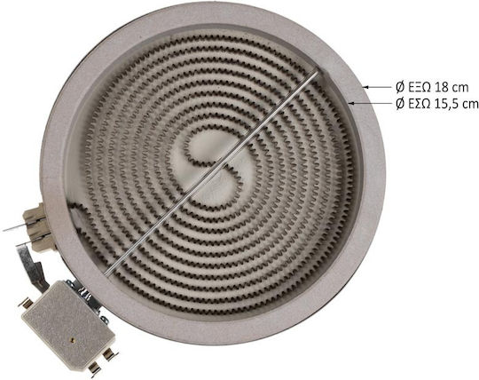 Eika Keramische Kochstelle Φ180mm-1400 Watt 2 Enden