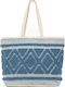 Doca Doca Ψάθινη Strandtasche Blau