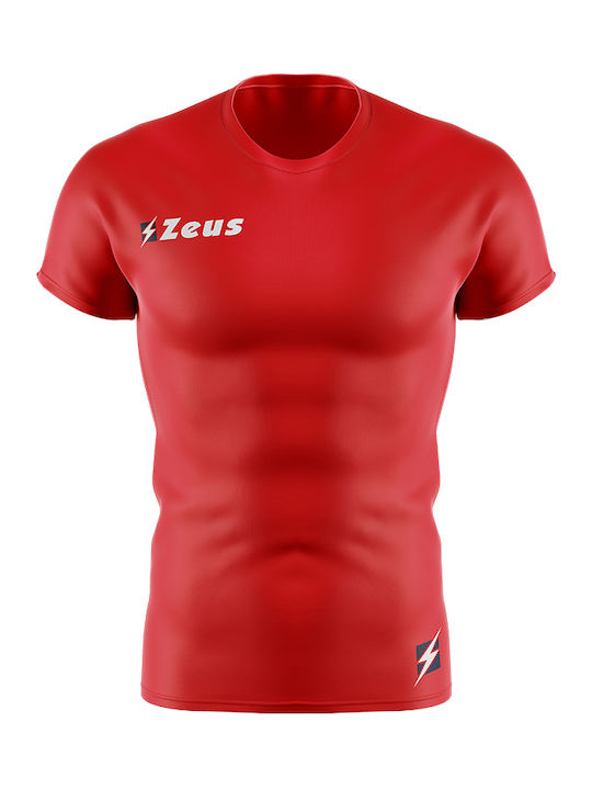 Tricou termic Zeus fizic S/S (roșu) ZEUS-FSK-MC-RED