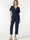 Tiffosi Jumpsuit mit Gürtel blau