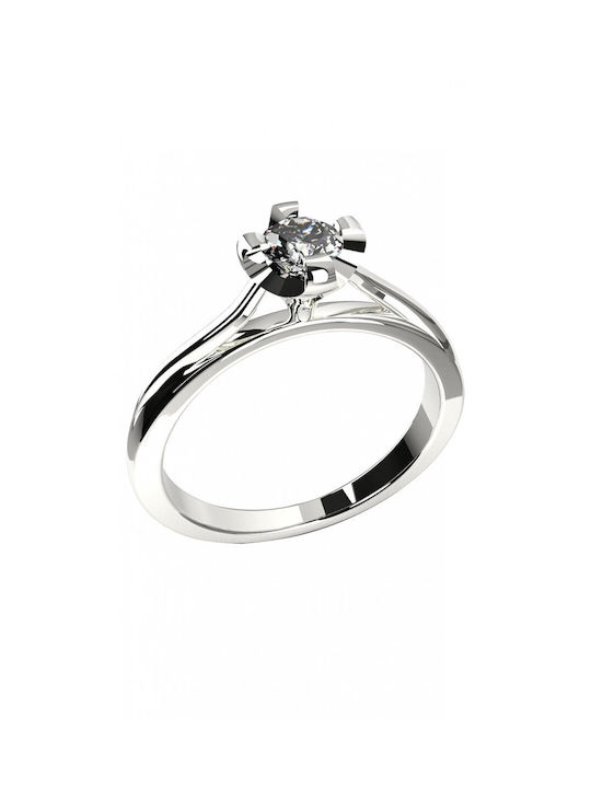 18K white gold solitaire ring with diamond 0.24ct VS1 G