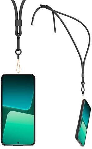 Xiaomi Back Cover Σιλικόνης με Λουράκι Μαύρο (Xiaomi 13)