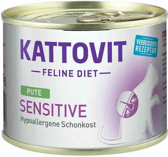 Kattovit Feline Diet Sensitive Υγρή Τροφή για Ενήλικες Γάτες σε Φακελάκι με Γαλοπούλα χωρίς Γλουτένη 185gr
