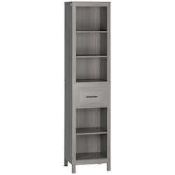 Kleankin Cabinet de coloană pentru baie Etaj M42xL30xH170cm Gri