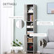 Kleankin Floor Bathroom Column Cabinet L30xD30xH180cm Gray