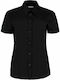 Kurzärmelig Damen Hemd Schwarz Monochrom