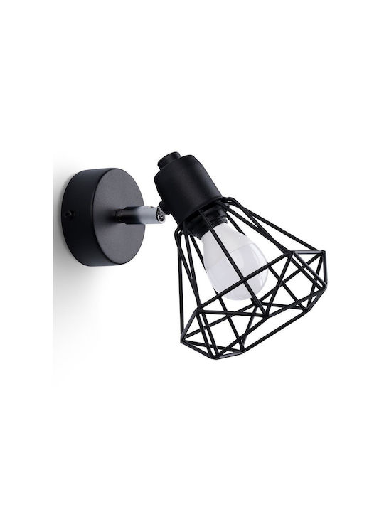 Sollux Single Spot with Socket E14 in Black Color