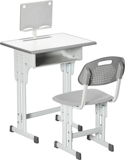 HomCom Kids Desk Grey 40x36x60-72cm