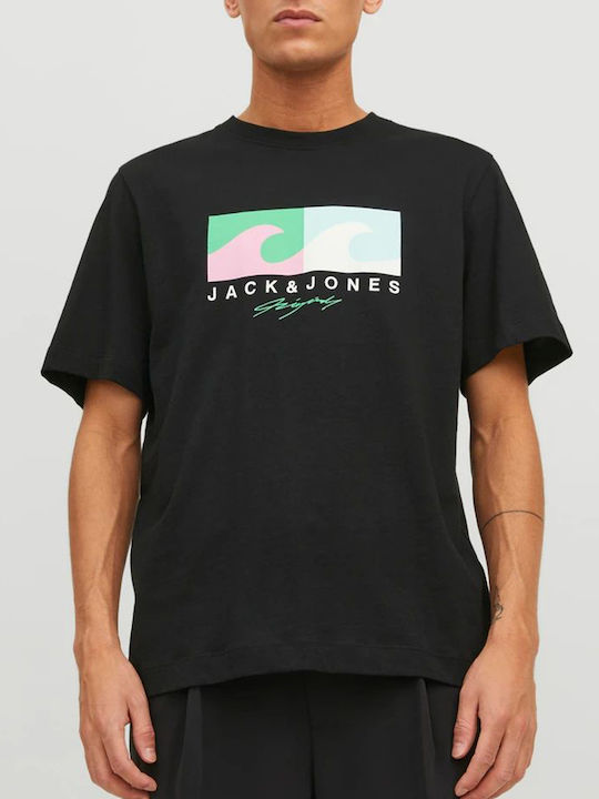 Jack & Jones 12234214 Ανδρικό T-shirt Μαύρο με Στάμπα
