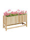 Outsunny Planter Box Wooden Beige 86x30x50cm.