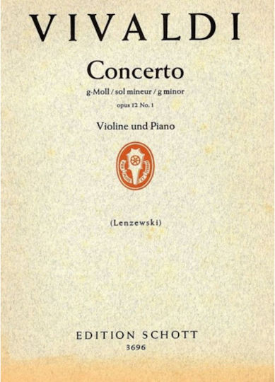 Schott Sohne Vivaldi Concerto In D Minor VIOLA Sheet Music for Piano / Viola / String Instruments W077428000