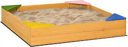 Outsunny Sandkasten aus Holz 109x109x19.8cm. für 3+ Jahre