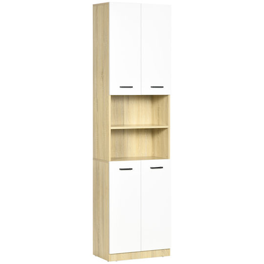 Kleankin Bathroom Cabinet L53xW33.5xH195.7cm White