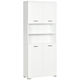 Kleankin Cabinet de baie L80xA33.5xÎ190cm Alb