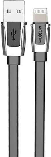 Moxom Flat USB-A to Lightning Cable Μαύρο 1m (MX-CB78)