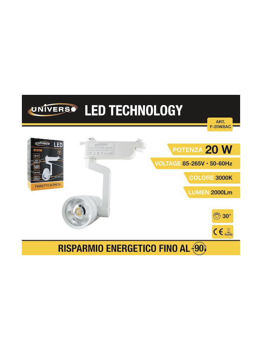 Universo Illuminazione Einzel LED Warmes Weiß Spot in Weiß Farbe