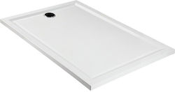 Sanitec Rectangular Acrylic Shower White Flat Classic 90x75x2cm