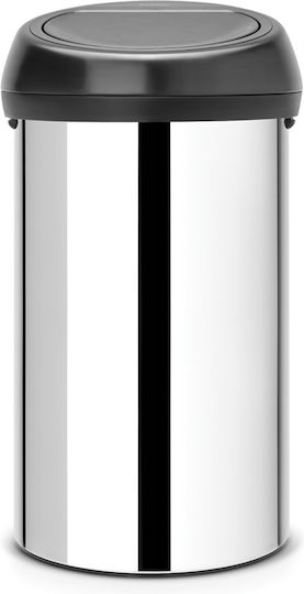 Brabantia Brabantia Metallischer Mülleimer Push Silber 60lt