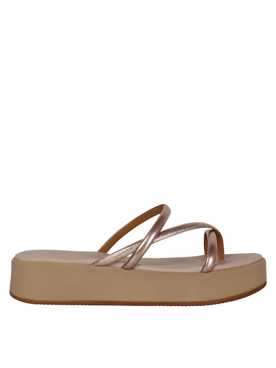 Migato Women's Flat Sandals Flatforms in Pink Color