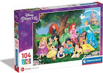 Puzzle pentru Copii Supercolor - Disney Princesses pentru 6++ Ani 104buc Clementoni