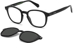 Polaroid Acetat Brillengestell mit Clip-On Schwarz Polaroid Acetat Brillengestell mit Clip-On Schwarz