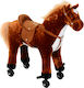 HomCom Horse Ζωάκι Ride On για 36+ μηνών με Ήχους Καφέ