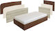 Genomax Ava Bed Headboard made of Fabric Wenge