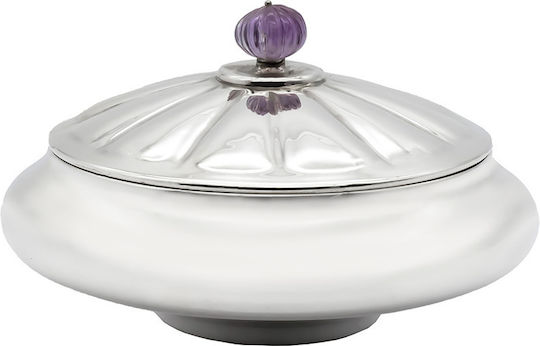 Savvas Design Φοντανιέρα Μεταλλική με Καπάκι 19x19x10cm Ασημί