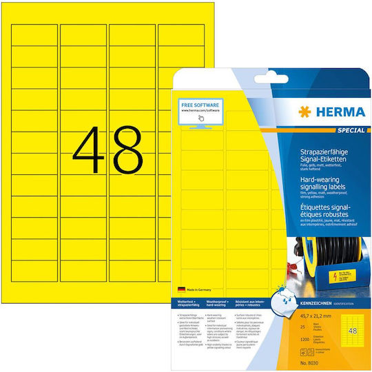 Herma Self-Adhesive Rectangular A4 Labels 45.7x21.2mm