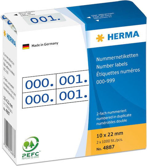 Herma 1τμχ Αυτοκόλλητες Ετικέτες σε Μπλε Χρώμα 10x22mm