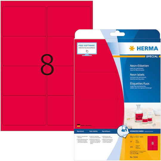 Herma Αυτοκόλλητες Ετικέτες Α4 Ορθογώνιες 99.1x67.7mm