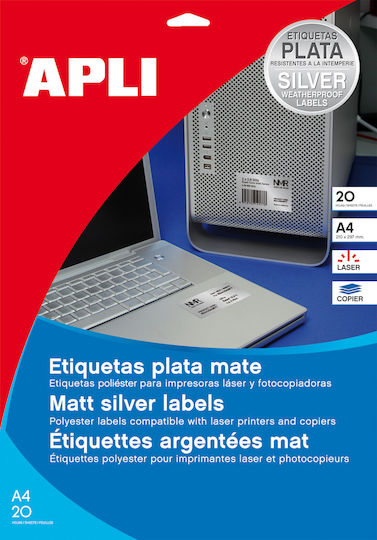 Apli Αυτοκόλλητες Ετικέτες Α4 Ορθογώνιες 45x21mm